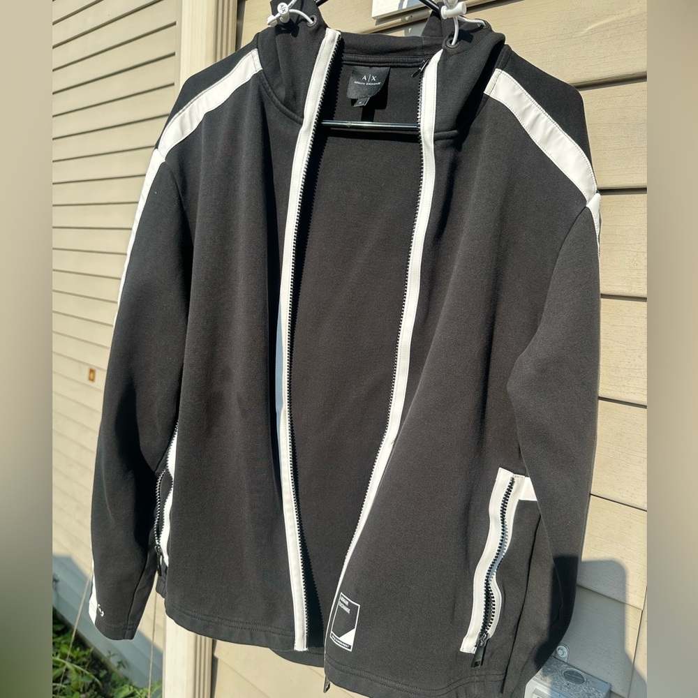 Armani exchange man hoodie, size L, has a stain,
